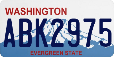 WA license plate ABK2975