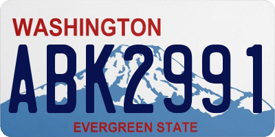 WA license plate ABK2991
