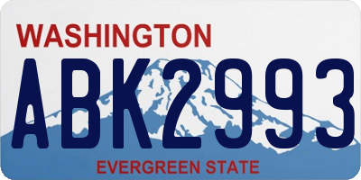 WA license plate ABK2993