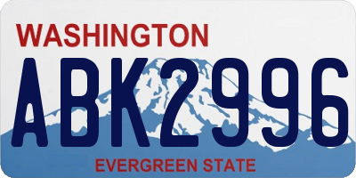 WA license plate ABK2996
