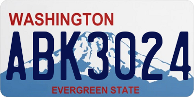 WA license plate ABK3024