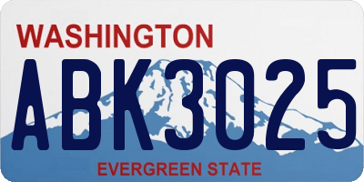 WA license plate ABK3025
