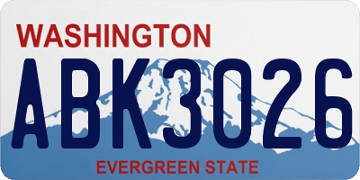 WA license plate ABK3026