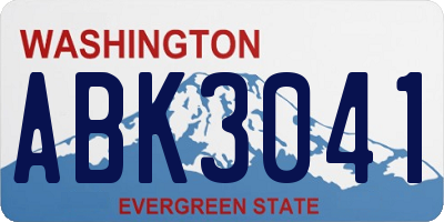 WA license plate ABK3041