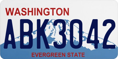 WA license plate ABK3042