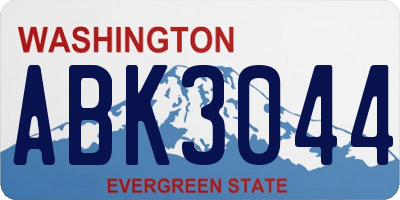WA license plate ABK3044