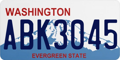 WA license plate ABK3045