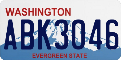 WA license plate ABK3046