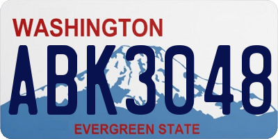 WA license plate ABK3048