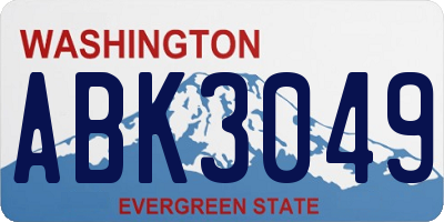 WA license plate ABK3049