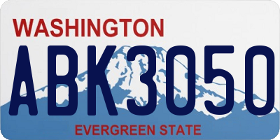 WA license plate ABK3050