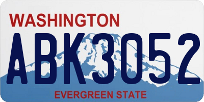 WA license plate ABK3052