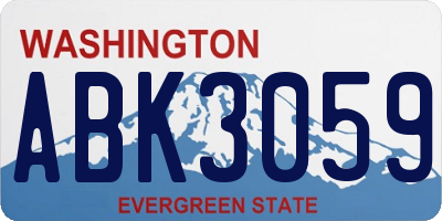 WA license plate ABK3059