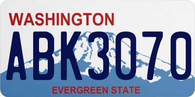 WA license plate ABK3070