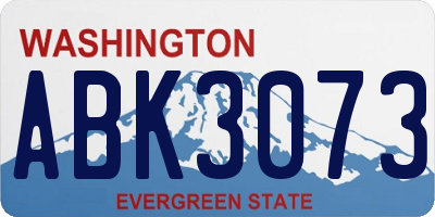WA license plate ABK3073
