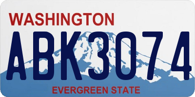 WA license plate ABK3074
