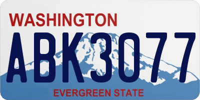 WA license plate ABK3077