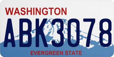 WA license plate ABK3078