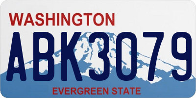 WA license plate ABK3079