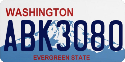 WA license plate ABK3080