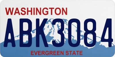 WA license plate ABK3084