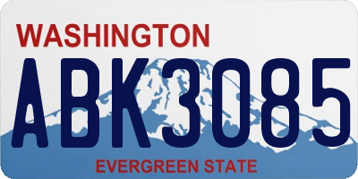 WA license plate ABK3085