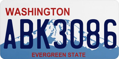 WA license plate ABK3086