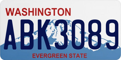 WA license plate ABK3089