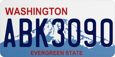 WA license plate ABK3090