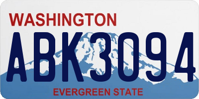 WA license plate ABK3094