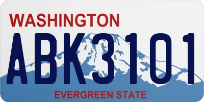 WA license plate ABK3101