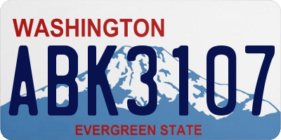 WA license plate ABK3107