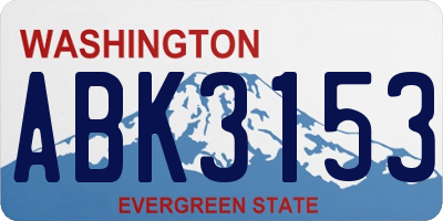 WA license plate ABK3153
