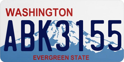 WA license plate ABK3155
