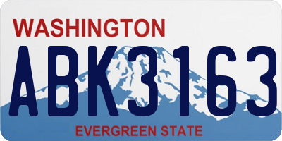 WA license plate ABK3163