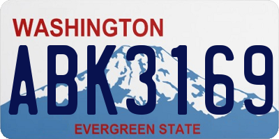 WA license plate ABK3169