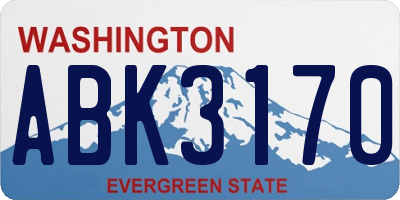 WA license plate ABK3170