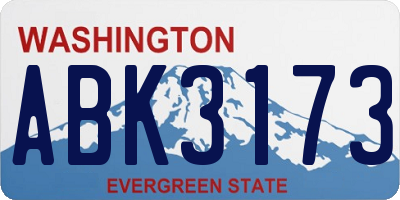 WA license plate ABK3173