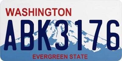 WA license plate ABK3176