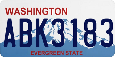 WA license plate ABK3183