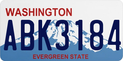 WA license plate ABK3184