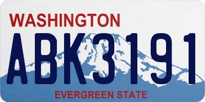 WA license plate ABK3191