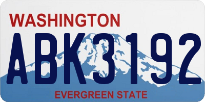 WA license plate ABK3192
