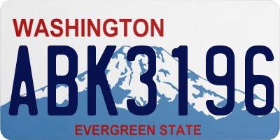WA license plate ABK3196