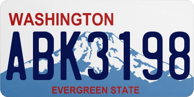 WA license plate ABK3198