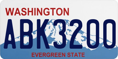 WA license plate ABK3200