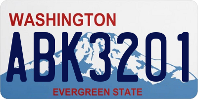 WA license plate ABK3201