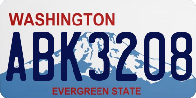WA license plate ABK3208