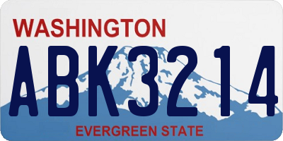 WA license plate ABK3214