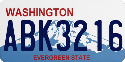 WA license plate ABK3216